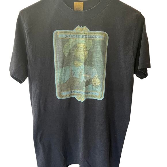 Vintage 70s Rare Willie Nelson In Concert Single Stitch Shirt Adult Large - Picture 1 of 3